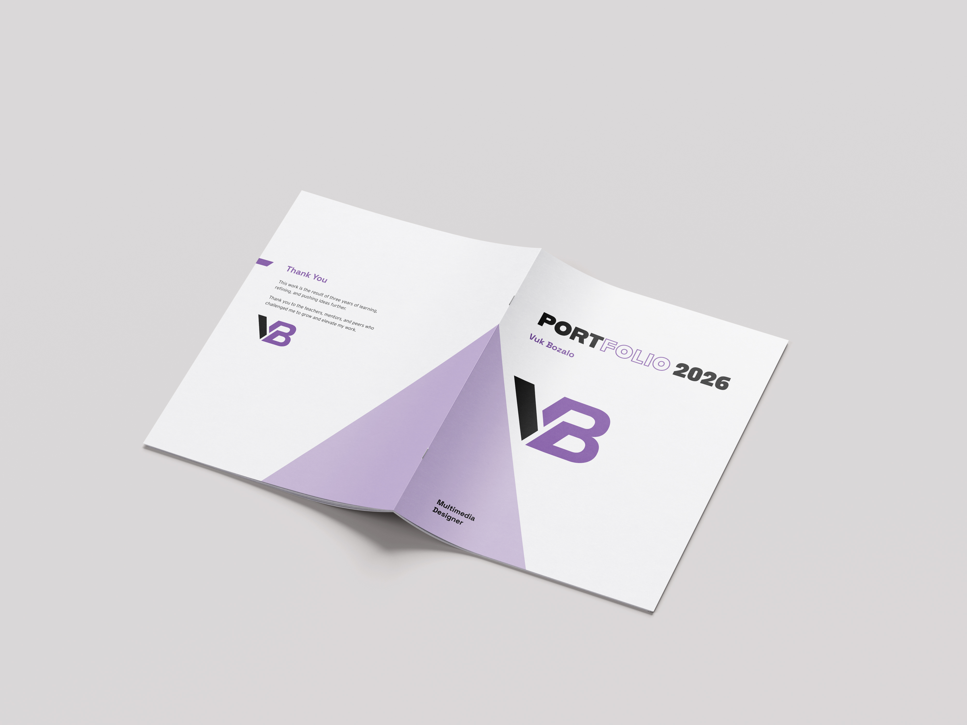 VB print portfolio front and back cover design