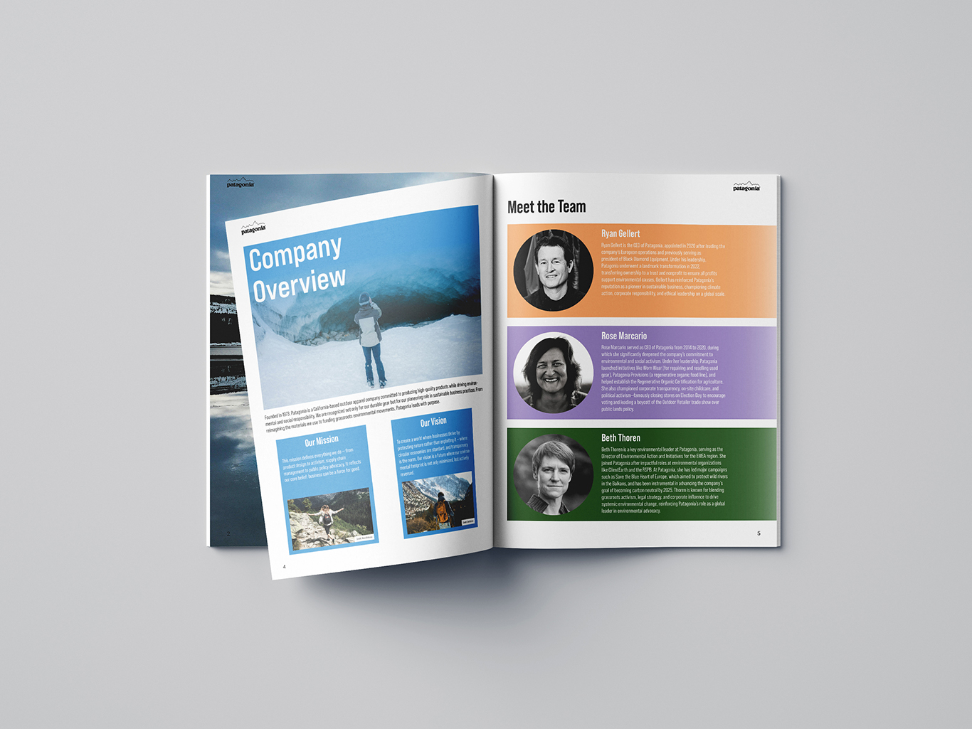 Patagonia Annual Report interior pages